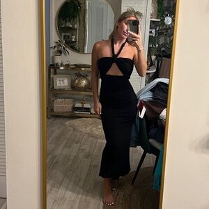 MISHA Lydia Midi Dress In Black